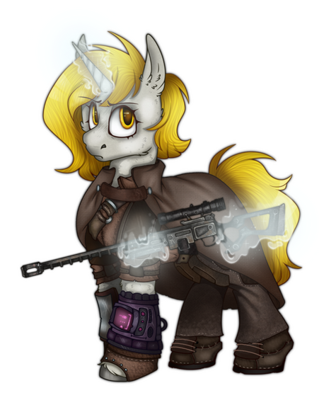 rendered fullbody, large weapon, semi complex outfit